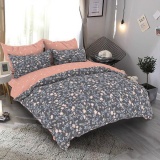 К-т 200*220 тмMTX Бязь голд (підк.200*220 прост.220*240,нав.70*70-2 шт) Квіти сіро-рожеві