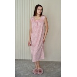 Сорочка жіноча ТМ NEL арт.1113-13 р.58 (4XL) Персик/принт квітка