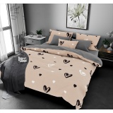 К-т 200*220 тмMTX Бязь голд (підк.200*220 прост.на рез.160*20*200,нав.50*70-2 шт) Серця сіро-беж.