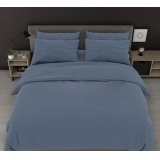 К-т 200*220 тмMTX Бязь голд (підк.200*220 прост.220*240,нав.50*70-2 шт) Однотон сіро-синій