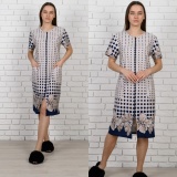 Халат жіночий ТМ NEL арт.266-13 р. 3XL  Синій/принт квітка