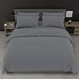 К-т 200*220 тмMTX Бязь голд (підк.200*220 прост.на рез.160*20*200,нав.50*70-2 шт) Абстр.ромби сір