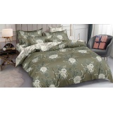 К-т 200*220 тмMTX Бязь голд (підк.200*220 прост.220*240,нав.50*70-2 шт) Квіти молочно-зелені