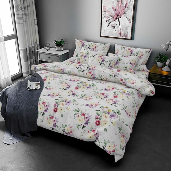 К-т 200*220 тмMTX Бязь голд (підк.200*220 прост.220*240,нав.70*70-2 шт) Квіти на світлому - 1