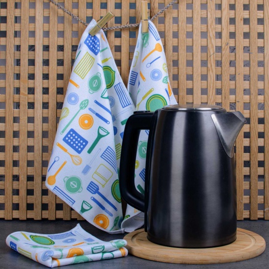 Серветка надрукована 30*30  (100% поліестер) KITCHENWARE Синій - 1