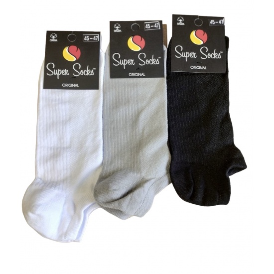 Шкарпетки чоловічі сітка слід ТМ Super socks  017 р 45-47 білий/світло сірий/чорний - 1