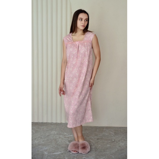Сорочка жіноча ТМ NEL арт.1113-13 р.58 (4XL) Персик/принт квітка - 1