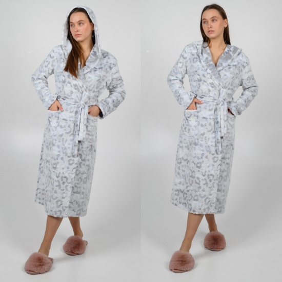 Халат жіночий ТМ NEL арт.1320-42 р. 2XL Сніговий Леопард - 1