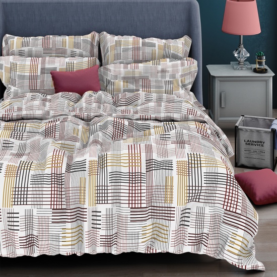 К-т 200*220 тмMTX Бязь голд (підк.200*220 прост.на рез.160*20*200,нав.50*70-2 шт) Абстр молочна - 1