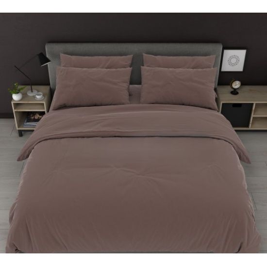 К-т 200*220 тмMTX Бязь голд (підк.200*220 прост.на рез.160*20*200,нав.50*70-2 шт) Однотон коричн. - 1