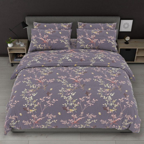 К-т 200*220 тмMTX Бязь голд (підк.200*220 прост.220*240,нав.50*70-2 шт) Гілки темно-сірі - 1