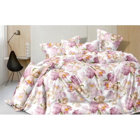 К-т 200*220 тмMTX Бязь голд (підк.200*220 прост.220*240,нав.50*70-2 шт) Квіти півонії - 1