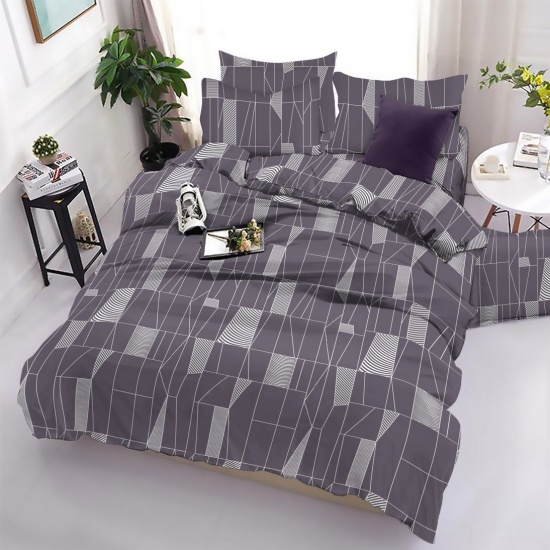 К-т 200*220 тмMTX Бязь голд (підк.200*220 прост.220*240,нав.50*70-2 шт) Абстракція геометрія сіра - 1