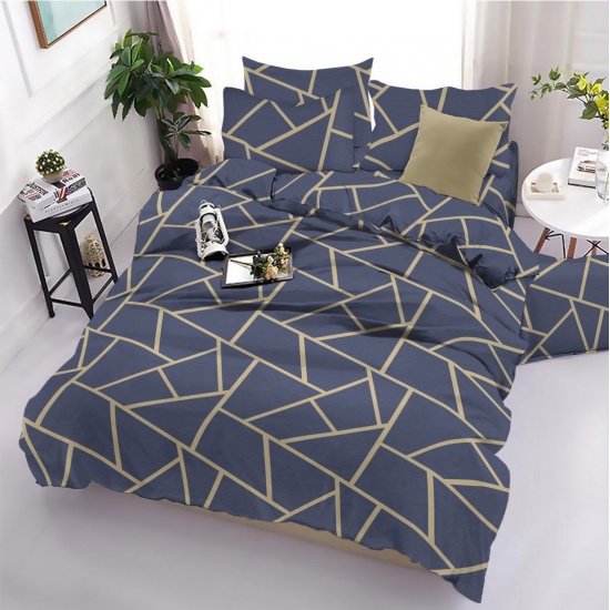 К-т 200*220 тмMTX Бязь голд (підк.200*220 прост.на рез.160*20*200,нав.50*70-2 шт) Абстр.синя - 1